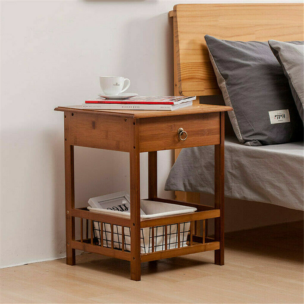 Classic Bedside Table Drawer Side Table Living Room Coffee Tea End Table