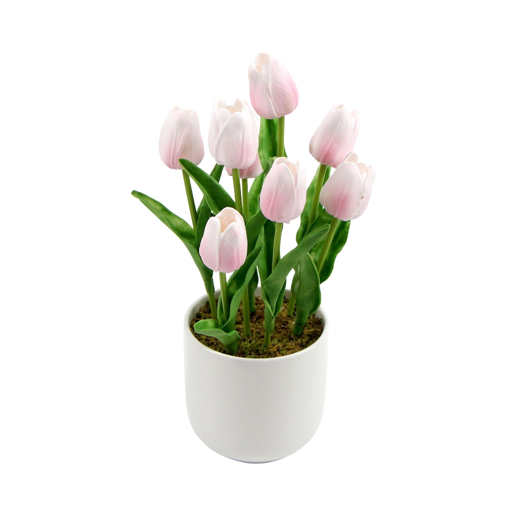 Flowering Pink Artificial Tulip Plant Arrangement