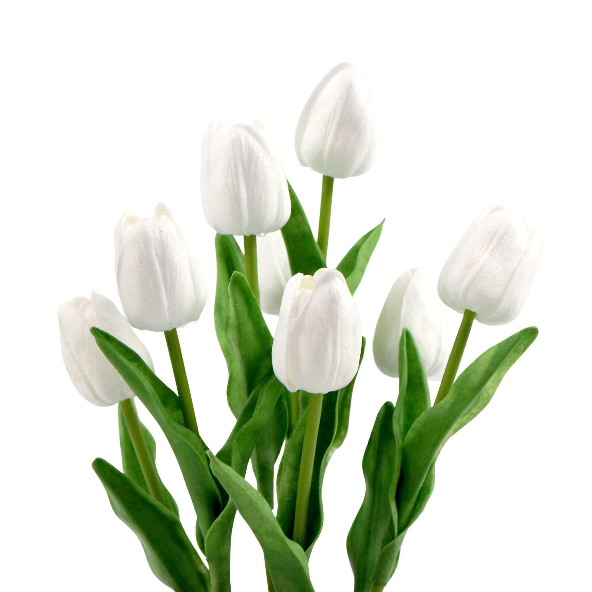 Flowering White Artificial Tulip Plant Arrangement