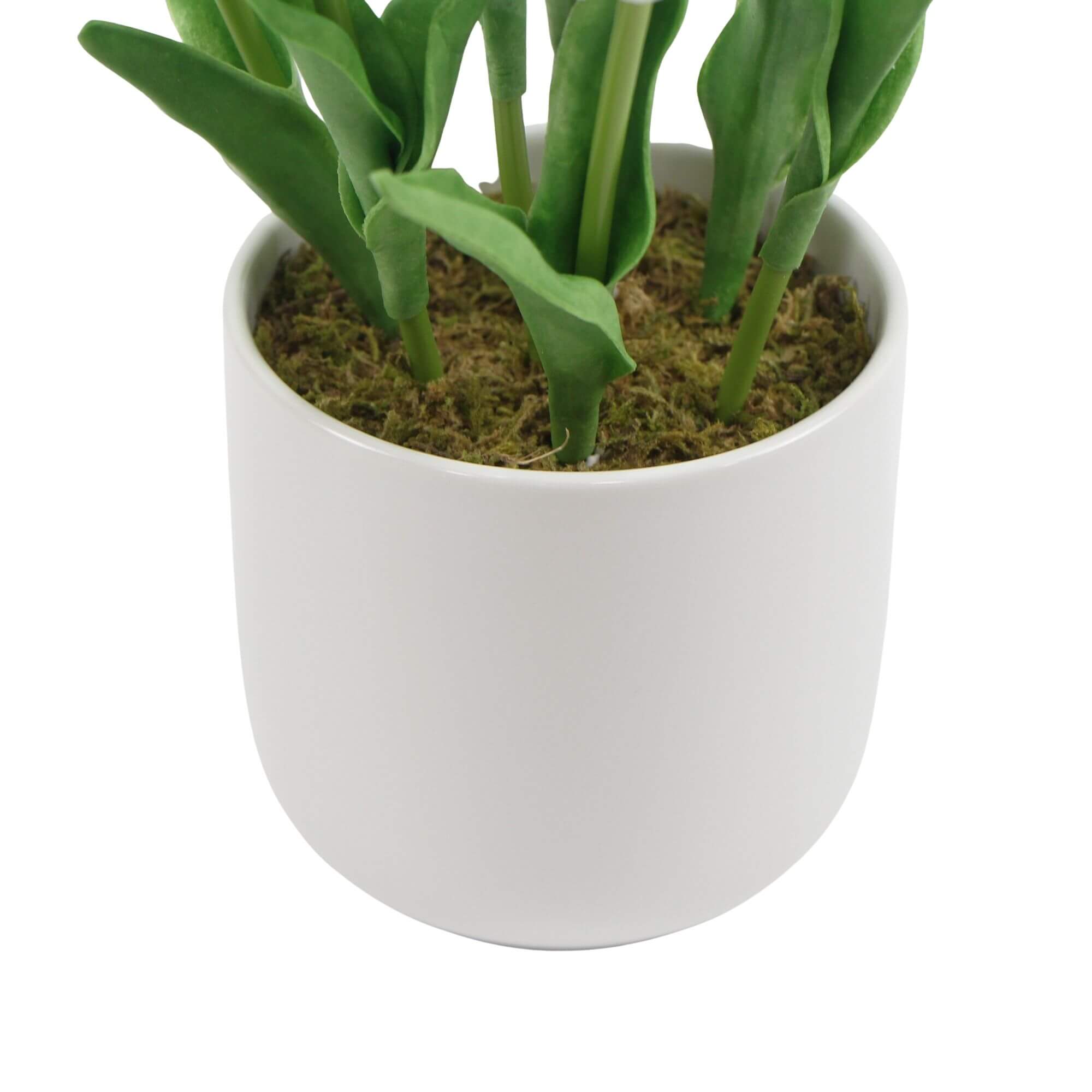 Flowering White Artificial Tulip Plant Arrangement