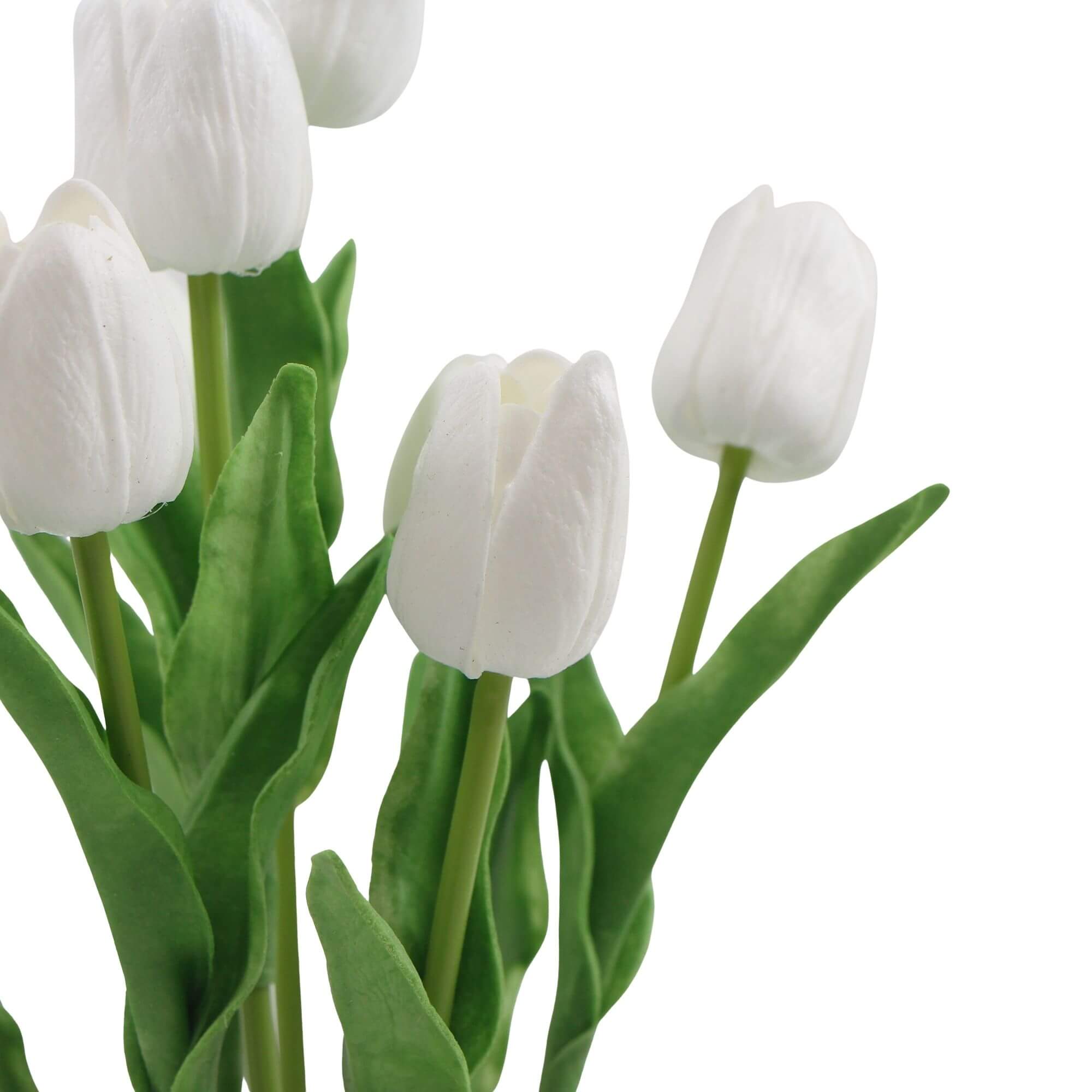 Flowering White Artificial Tulip Plant Arrangement