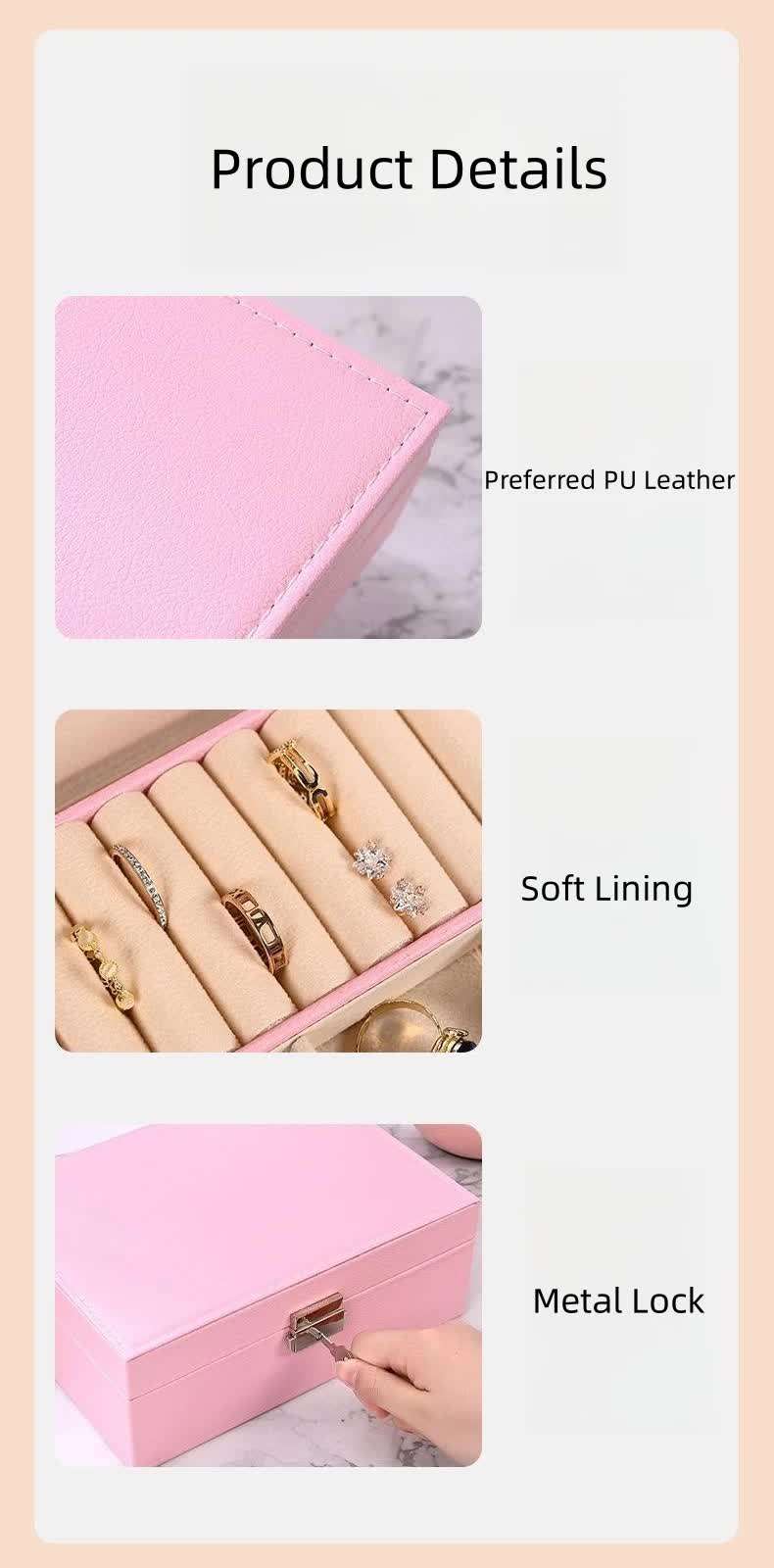 Luxury Jewelry Organizer Box - Elegant Multi-Compartment Storage Case (Black)23*17*8.8cm