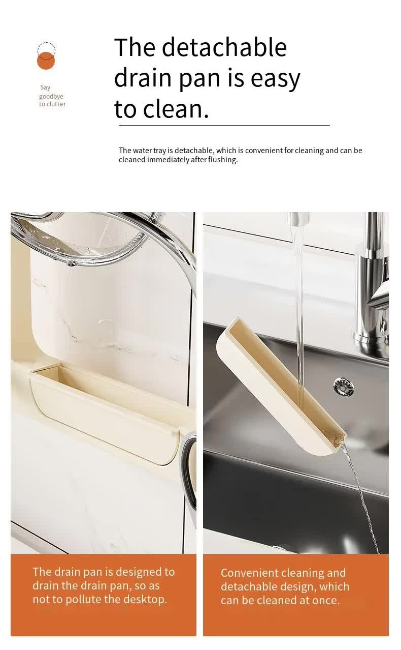 Wall-mounted pot lid organizer with detachable drain pan and chrome rack frame