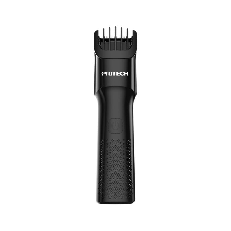 PRITECH adjustable length hair trimmer, black body with blade comb