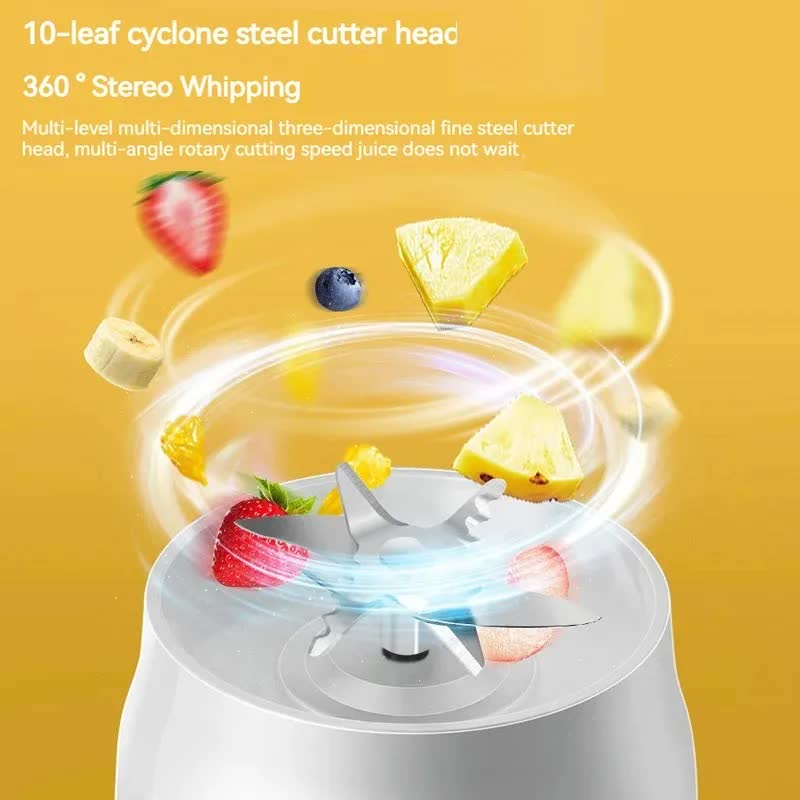Portable blender cutter assembly with steel blades inside clear jar