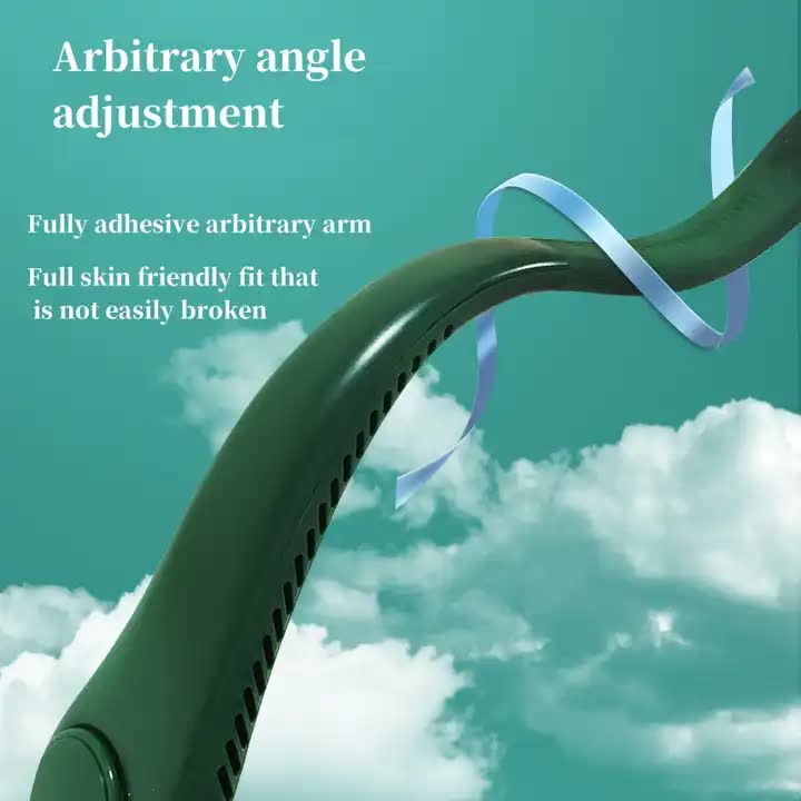 Dark green leafless hanging neck fan arm with airflow vent openings