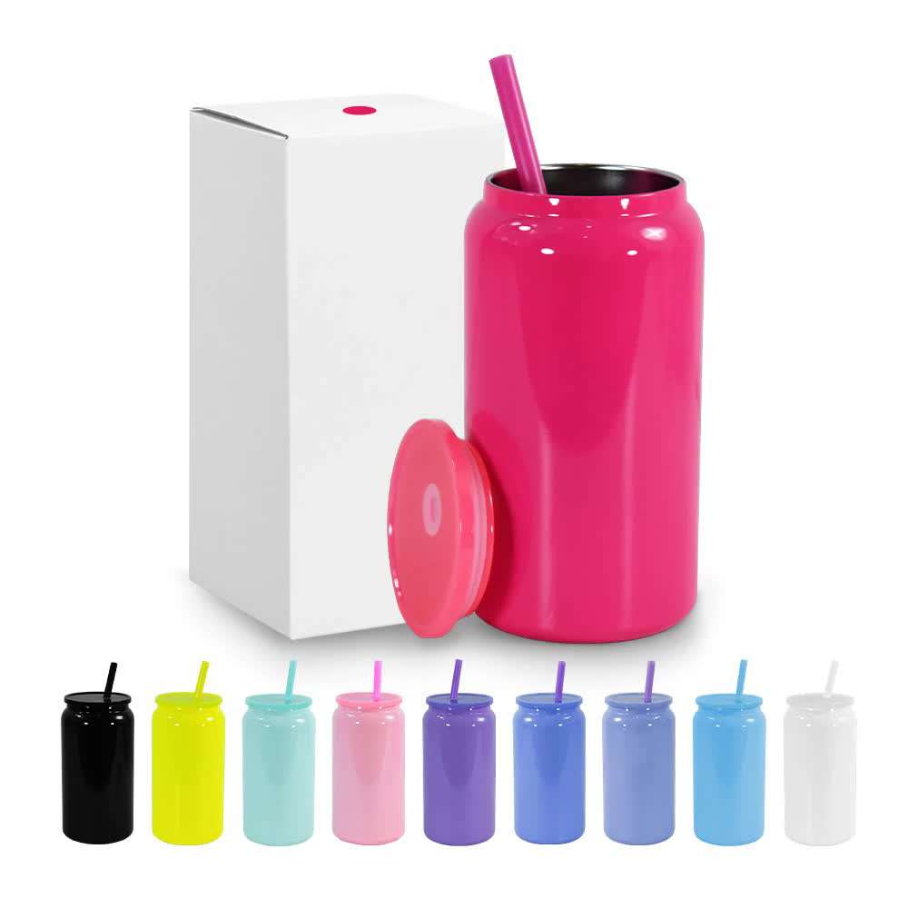 Pink 16oz 304 Stainless Steel Insulated Travel Mug - Portable Outdoor Coffee Cup, Double-Wall Thermos for Hot & Cold Beverages