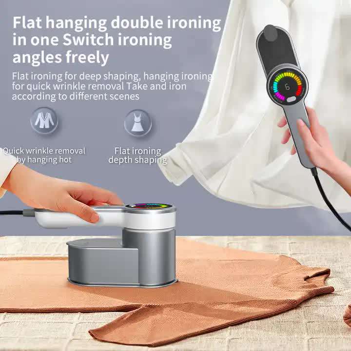 Grey Portable Handheld Garment Steamer | Mini Steam Iron for Home & Dorm Use | Compact Clothes Steaming Iron