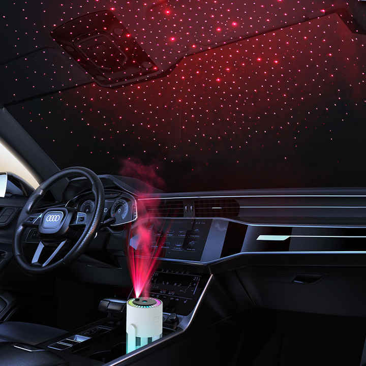 Pink Starry Sky Projection Humidifier  USB Ultrasonic Car and Home Air Humidifier, Mist Diffuser for Hydration