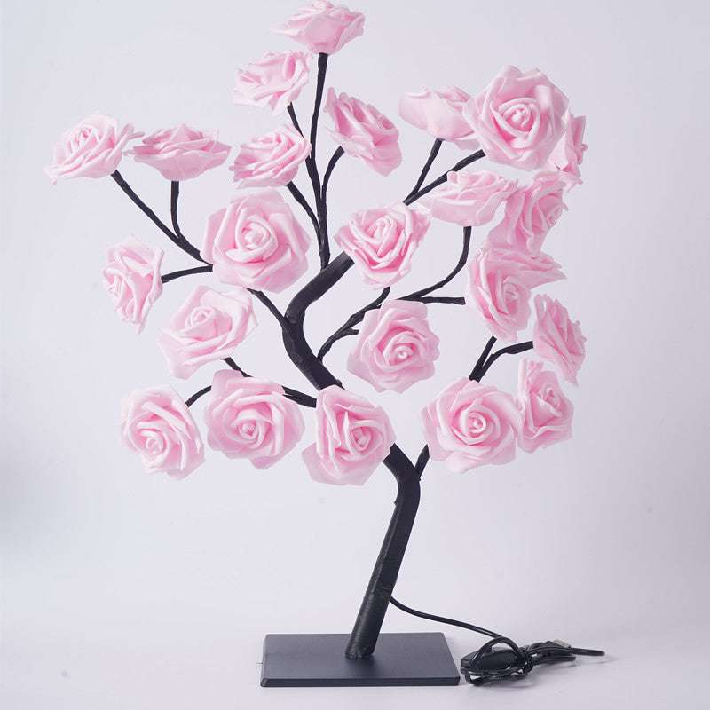 LED Rose Flower Tree Light with Detachable Base and USB Switch – Decorative Night Light for Home Décor