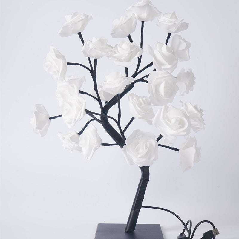 LED Rose Flower Tree Light with Detachable Base and USB Switch – Decorative Night Light for Home Décor