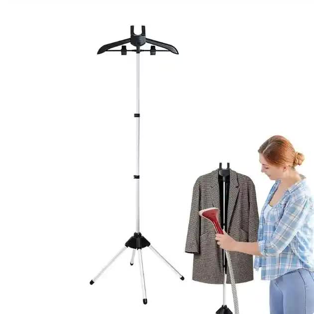 Black Adjustable Foldable Garment Steamer Stand  Independent Support for Home Use