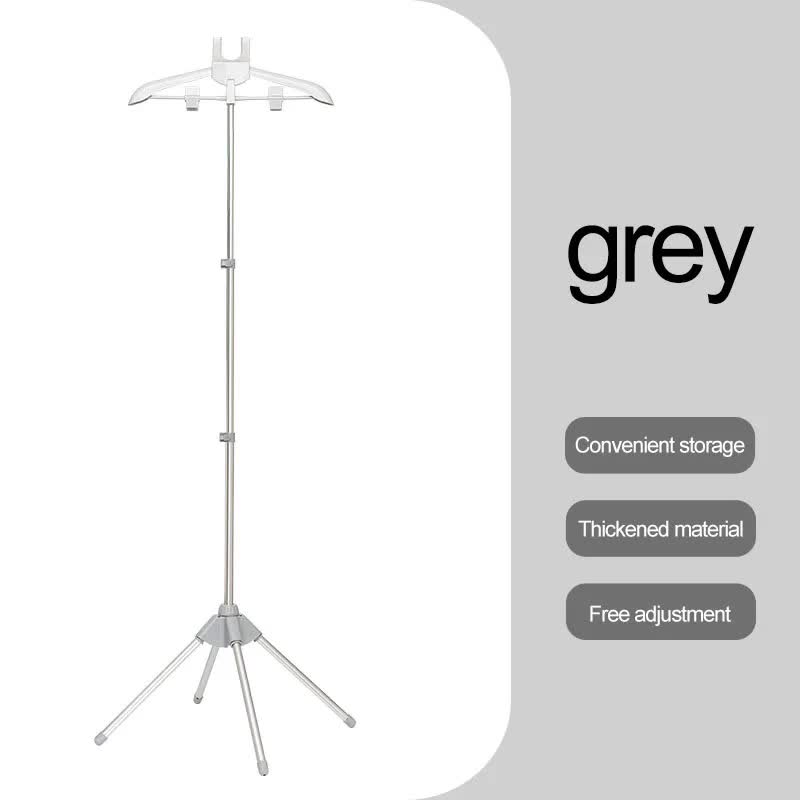 Grey adjustable foldable garment steamer stand with tripod base