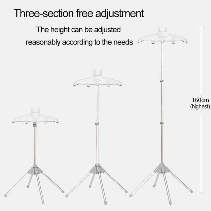 Three-section adjustable garment steamer stand with tripod feet