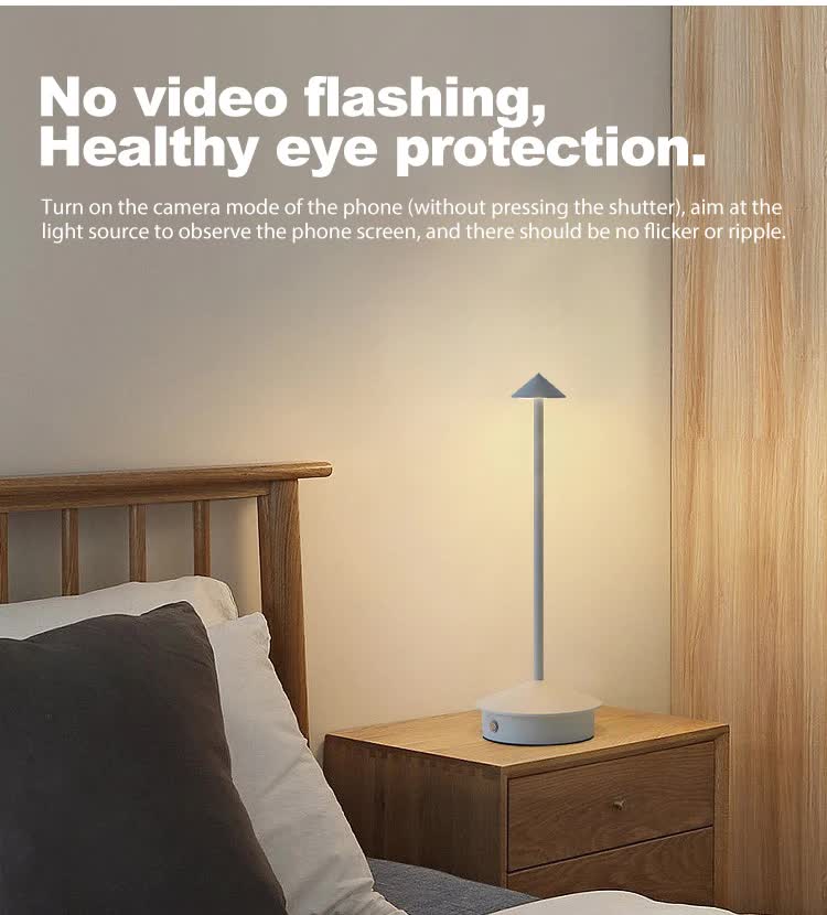 LED mushroom night light with blue-tinted stem and round base