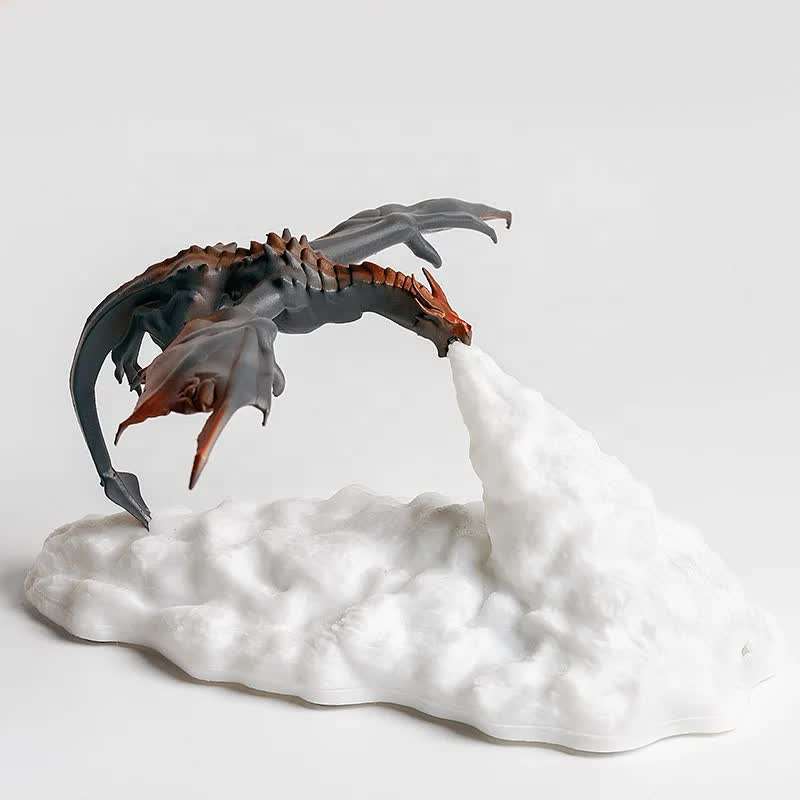 Red Fire Dragon 3D Printed LED Dragon Flame Night Light – Unique Decorative Lamp for Desk, Bedroom & Gift Ideas