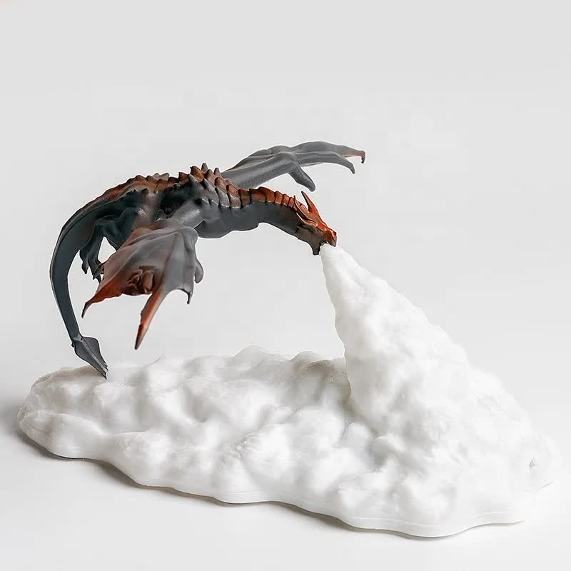 Red Fire Dragon 3D Printed LED Dragon Flame Night Light ??Unique Decorative Lamp for Desk, Bedroom & Gift Ideas