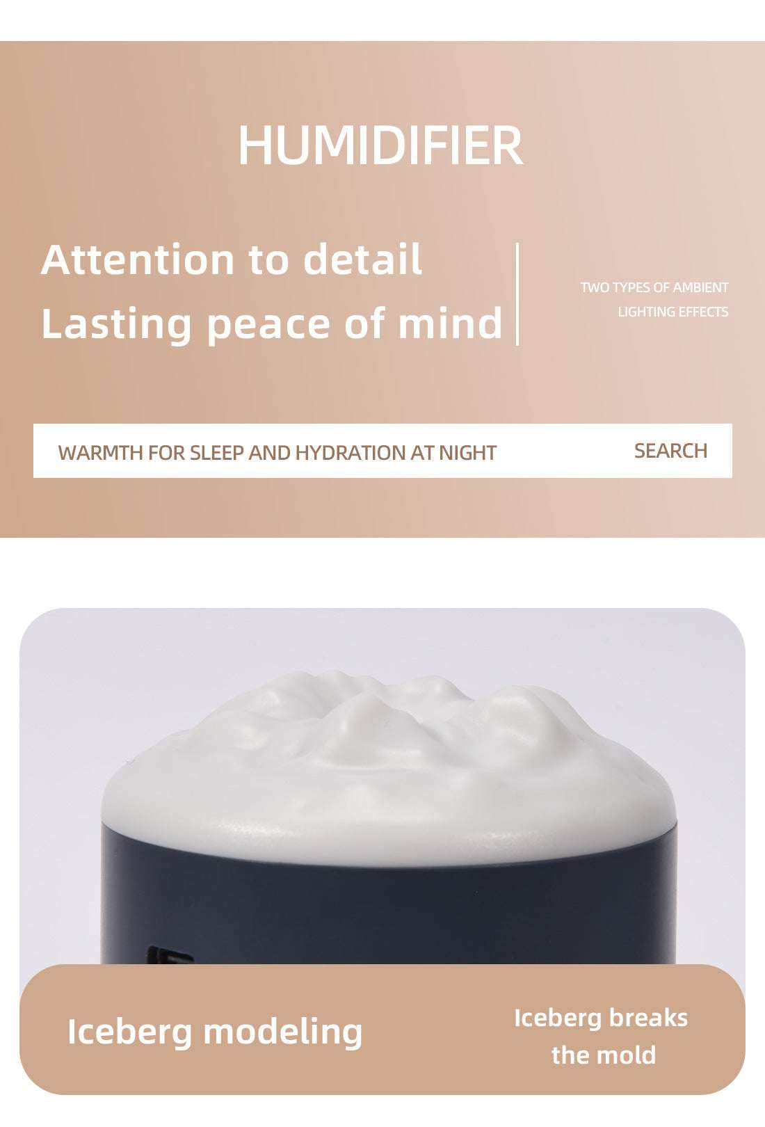 2PCS White Portable 350ML LED Desk Humidifier with Non-Wet Design - Silent Cool Mist for Home, Office, and Car