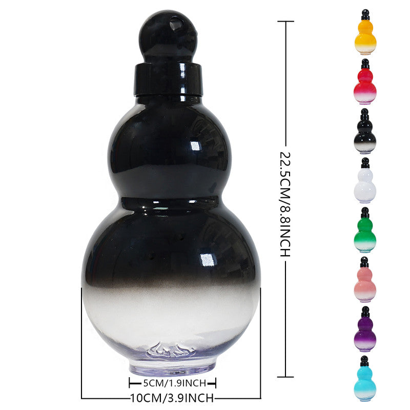 Black double-layer gourd flask, 25.5cm height, with color-top accessories
