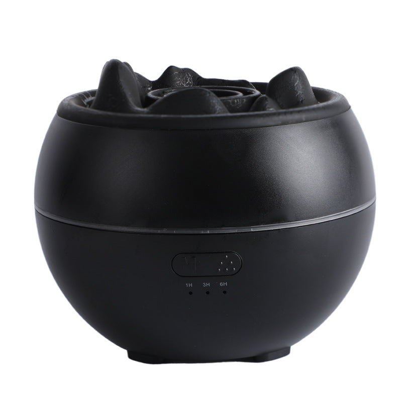 Black crack-style aroma diffuser base with control panel and top chamber