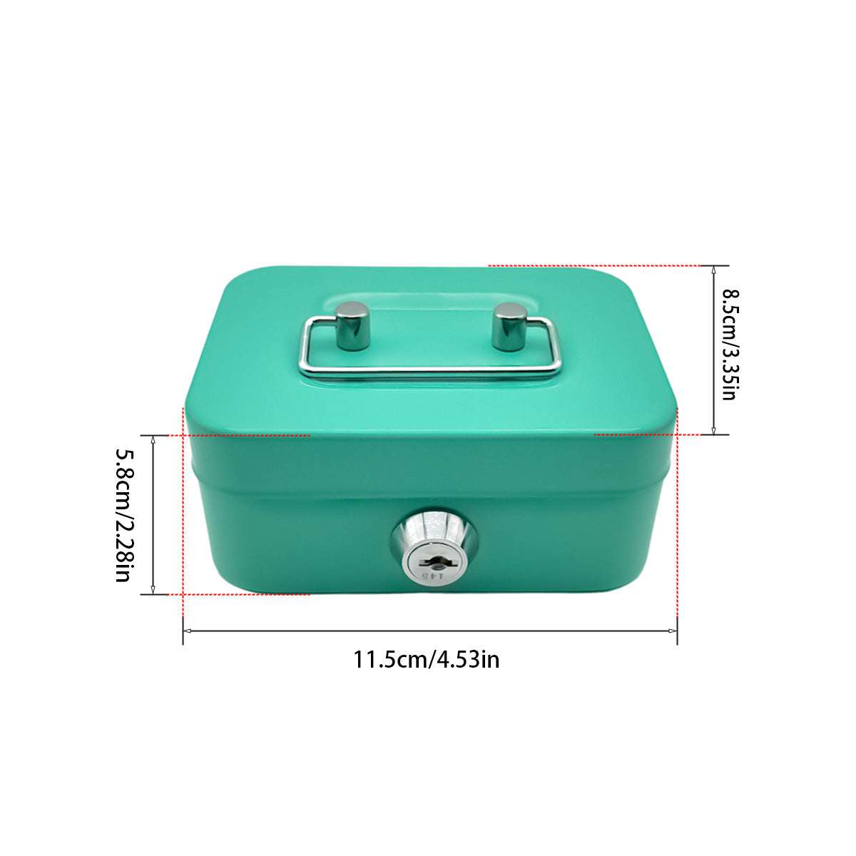 2PCS/Pink Mini Lockable Cash Box with Handle - Secure Money Storage Box