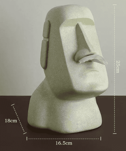 Light Green Creative Moai Tissue Holder - Fun and Unique Decorative Dispenser