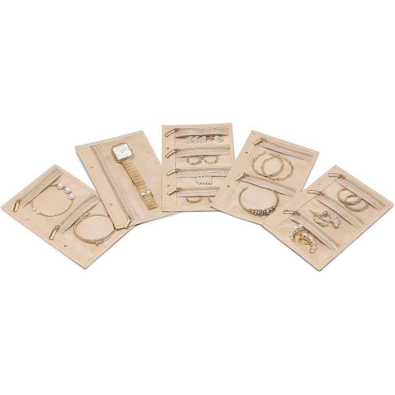 Portable Jewelry Organizer Inserts – Clear Zippered Pouch Set for Accessories