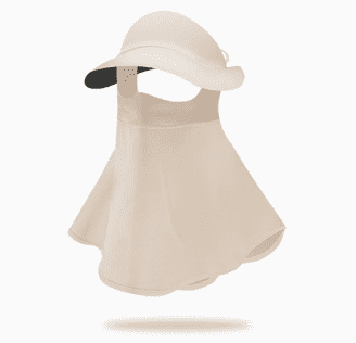 Light Yellow Women's UV Protection Sun Hat with Detachable Neck Flap and Wide Brim