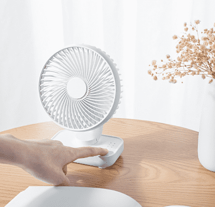 White Portable Mini Fan - Compact, Quiet, and Rechargeable for Personal Cooling
