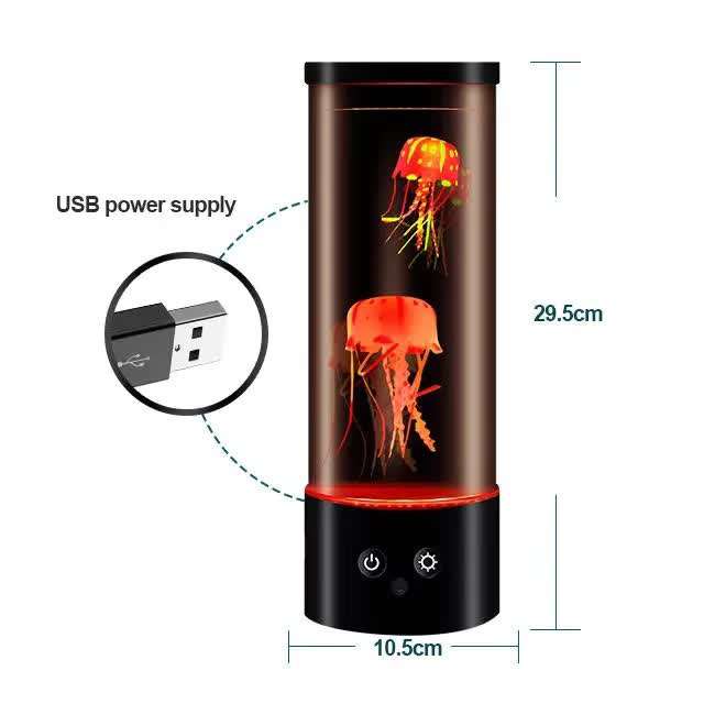 LED Jellyfish Lamp - Creative Night Light for Bedroom and Children's Room