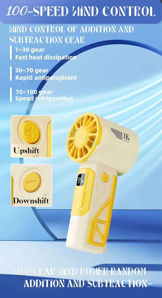 Pink 100-Speed Mecha Handheld Fan | USB Rechargeable High-Speed Mini Fan | Powerful & Silent | Lightweight 150g with 6-8 Hour Battery Life