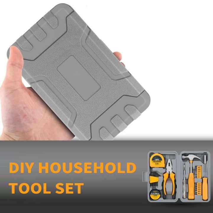 DIY household tool set case with compact tool assortment