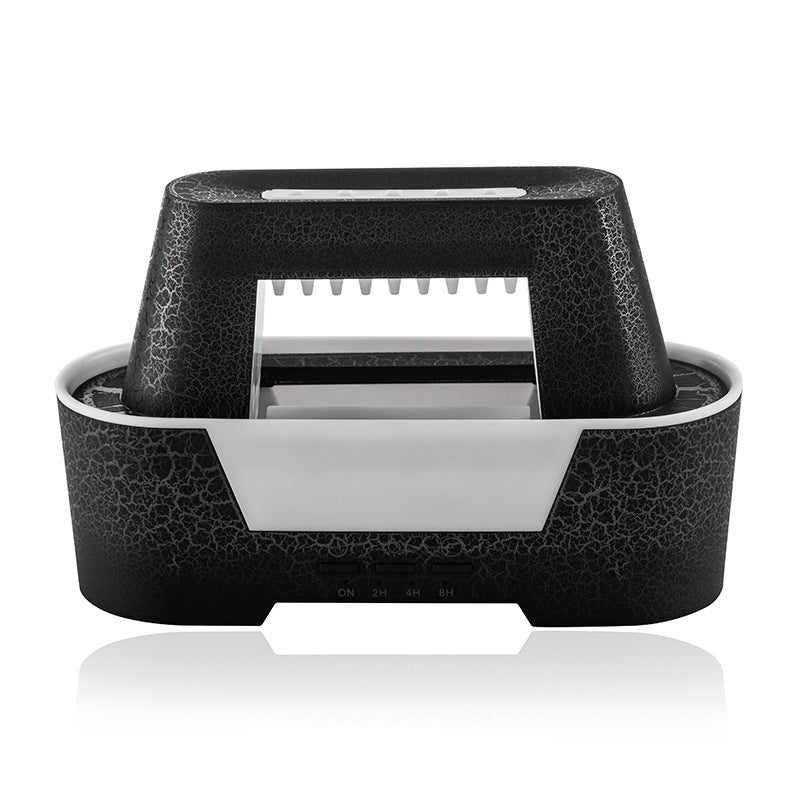 Black 300ml Ultrasonic Aroma Diffuser with Cracked Light Design - Cool Mist Humidifier for Home and Office