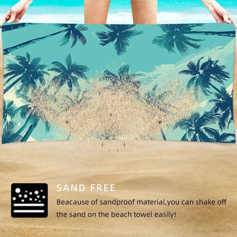 TW6 - Double-Sided Printed Beach Towel - Soft Microfiber - 100x180cm