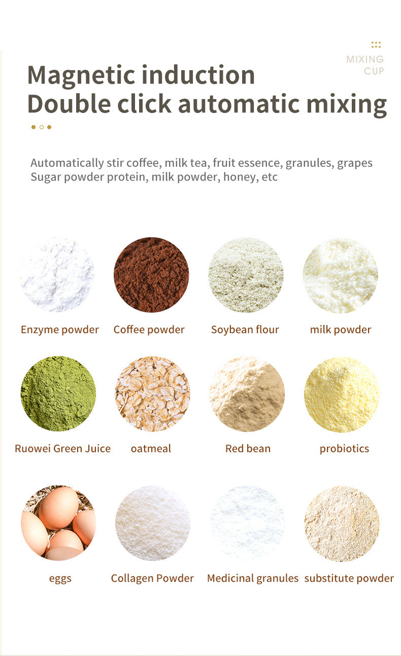 Pink Portable Automatic Mixing Coffee Cup - Stainless Steel Magnetic Stirrer(handle stlye)