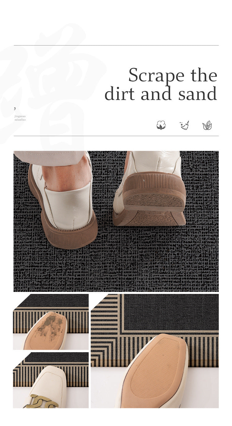 50*80cm Brown Style 6 Geometric Patterns Outdoor Entryway Mat - Non-Slip Welcome Rug for Front Door