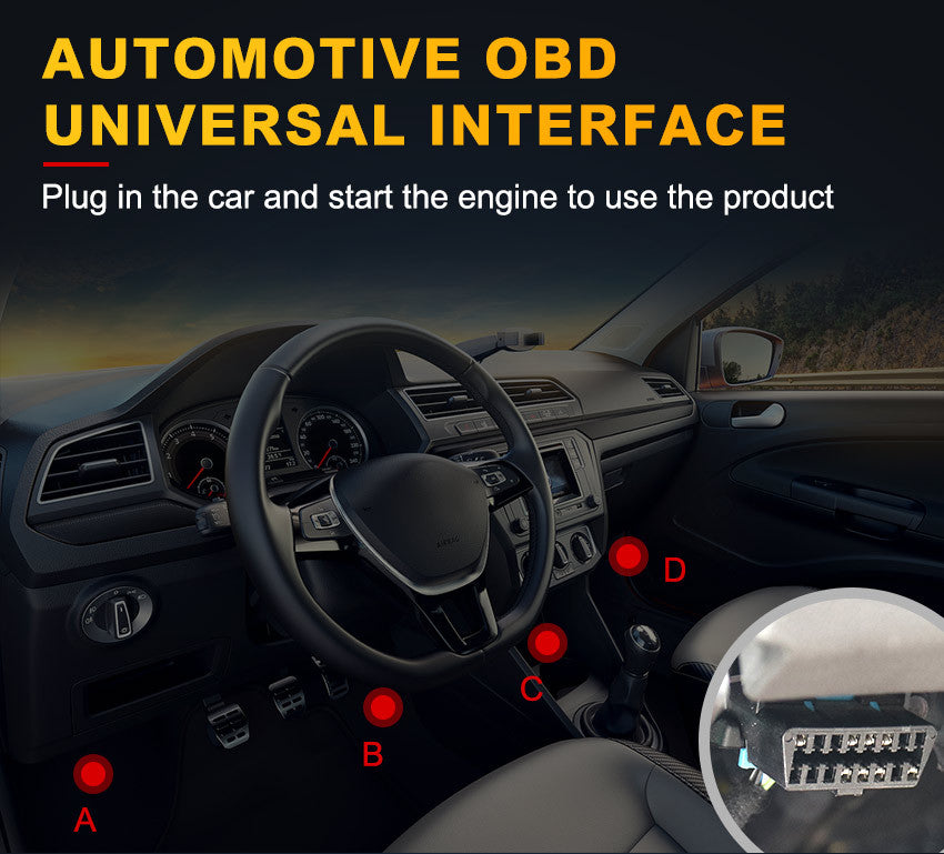 Black and Red OBD2 Scanner Car Diagnostic Tool - Engine Fault Code Reader