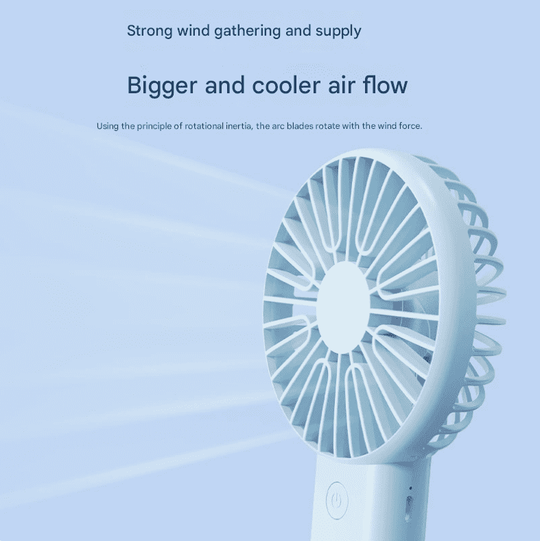 2 PCS White Portable USB Fan - 3 Speed Settings - Perfect for Office, Desk & Travel