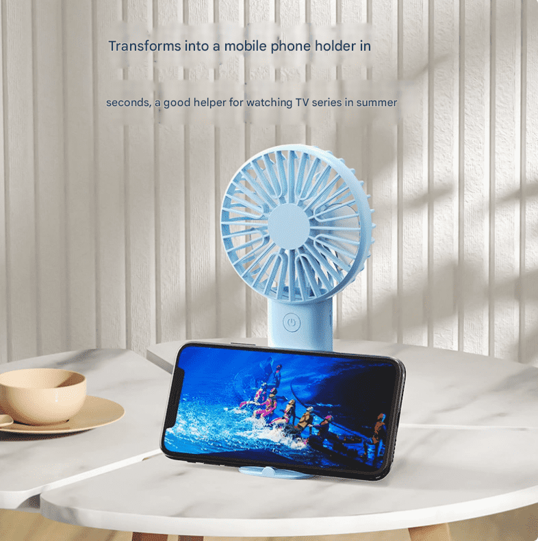 2 PCS Blue Portable USB Fan - 3 Speed Settings - Perfect for Office, Desk & Travel