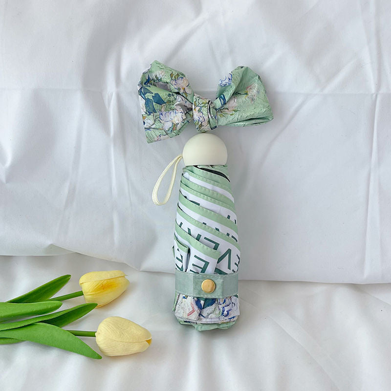 Rose Mini 5-Fold Umbrella - Portable, Anti-UV