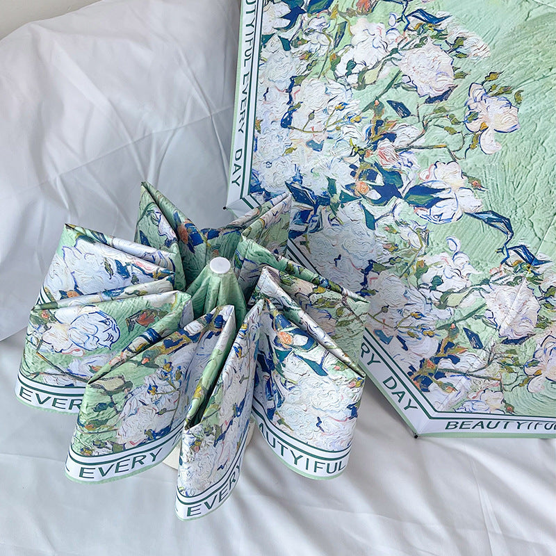 Rose Mini 5-Fold Umbrella - Portable, Anti-UV