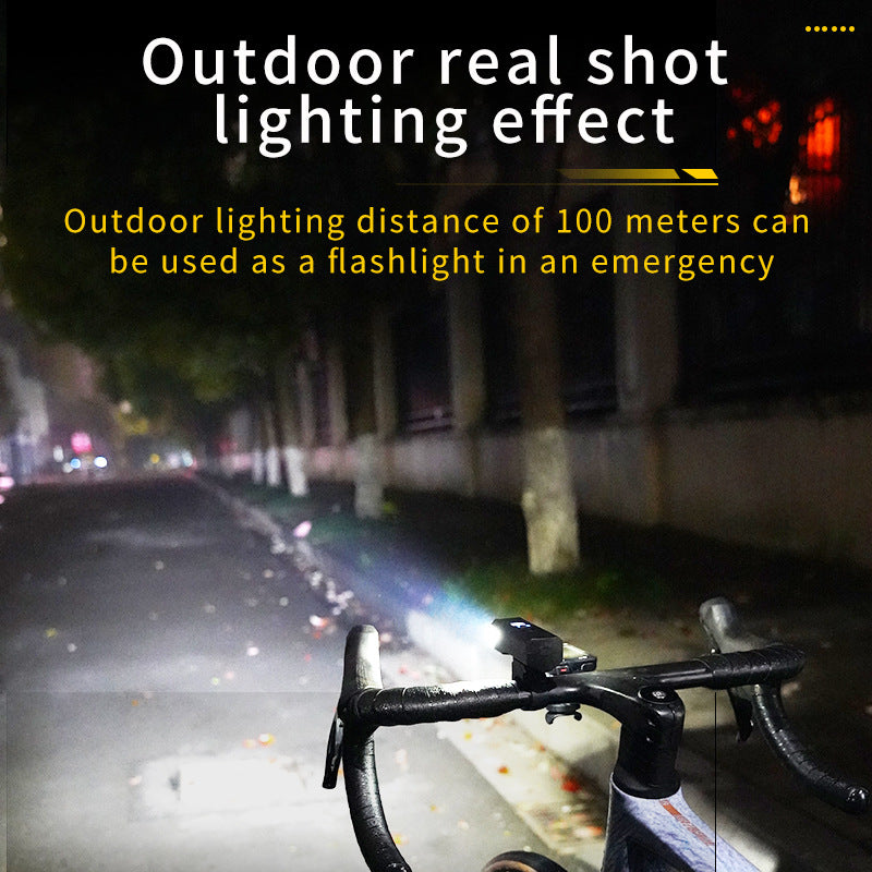 Bike Headlight - Rechargeable LED Bicycle Front Light, 85° Floodlight (Battery Display Model)