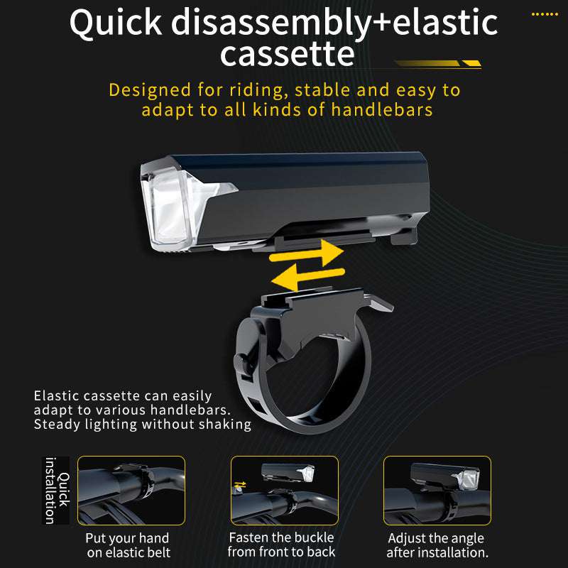 Bike Headlight - Rechargeable LED Bicycle Front Light, 85° Floodlight (Battery Display Model)