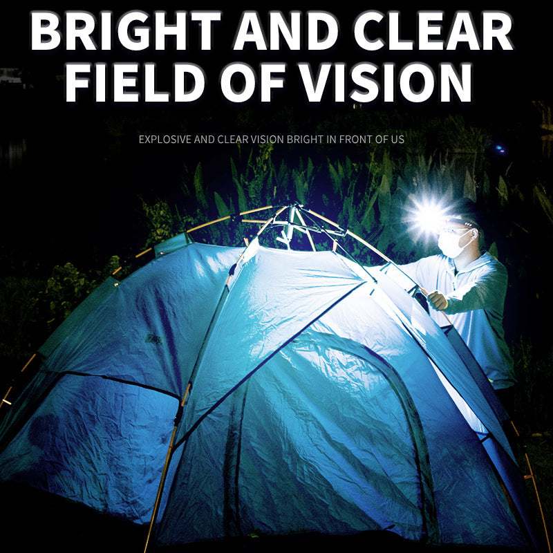 Green Rechargeable LED Headlight -  Cap Light, Long Lasting Camping Light