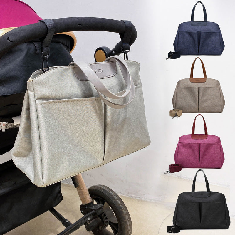 Diaper bag tote set in multiple colors, with top handles and adjustable shoulder strap