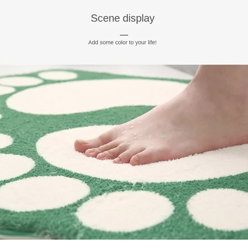 2 Pcs Pink And White Foot-Shaped Plush Bath Mat - Non-Slip Absorbent Bathroom Rug for Bedroom and Doorway (50x80cm)