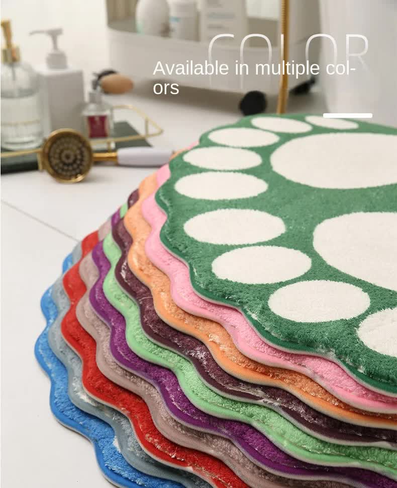 2 Pcs Red And White Foot-Shaped Plush Bath Mat - Non-Slip Absorbent Bathroom Rug for Bedroom and Doorway (50x80cm)