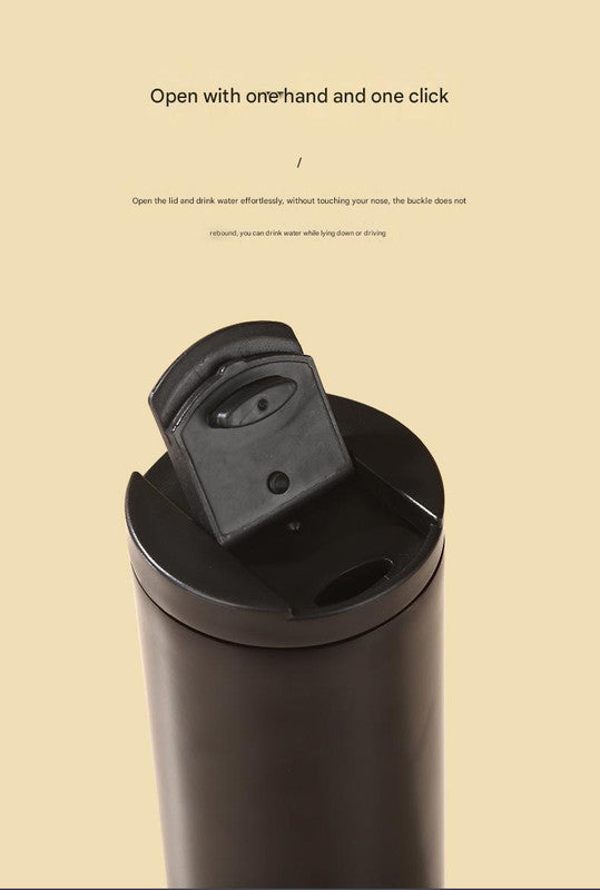 Gold Sleek Insulated Stainless Steel Coffee Tumbler Set (400ml & 500ml) - One-Touch Lid Travel Mugs
