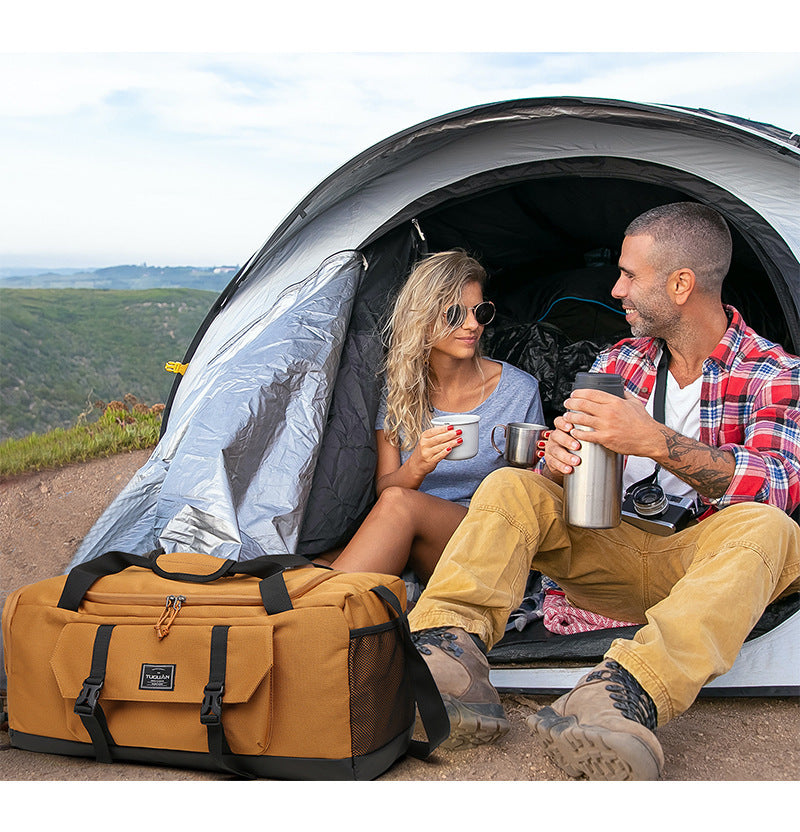 Grey Dry Wet Separation Gym Bag - Yoga Fitness Travel Duffel - Shoe Compartment