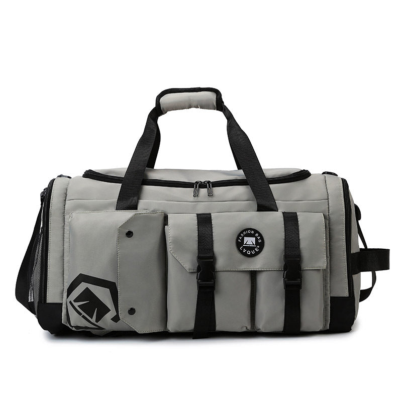 Grey Capacity Travel Duffel Bag - Unisex - Multi-Color - 56x29x27cm